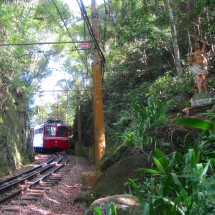 Train on the way to Jesus on top of Corcovado